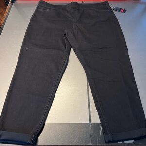 Croft & Barrow Women’s Black Denim Plus Pull On Stretch Straight Jeans 20W